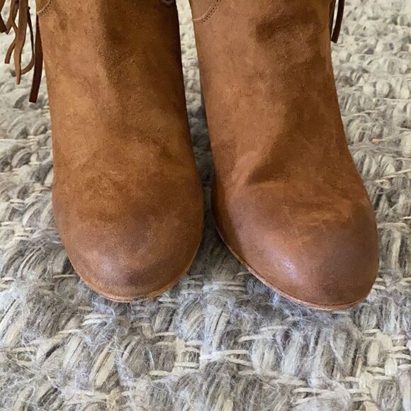 Free People Wild Rose Western Slouch Boot with Fringes Brown Suede EU 39 US 8.5 - Picture 3 of 9